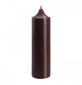 Свеча-колонна 14 см коричневая