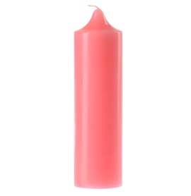 Свеча-колонна 14 см розовая