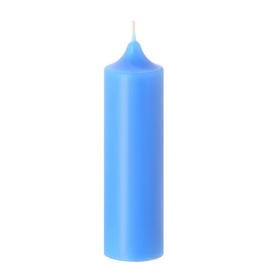 Свеча-колонна 14 см голубая