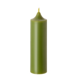 Свеча-колонна 14 см оливковая