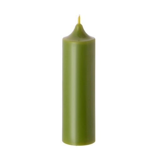 Свеча-колонна 14 см оливковая